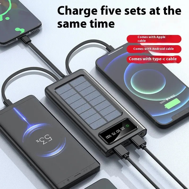 ☀️ Solar Power Bank – Creative Design Portable Charger | Eco-Friendly USB Charging | 148×71×19mm | Mysterious Black / Ivory White - megalifehack.com