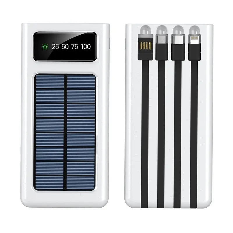 ☀️ Solar Power Bank – Creative Design Portable Charger | Eco-Friendly USB Charging | 148×71×19mm | Mysterious Black / Ivory White - megalifehack.com