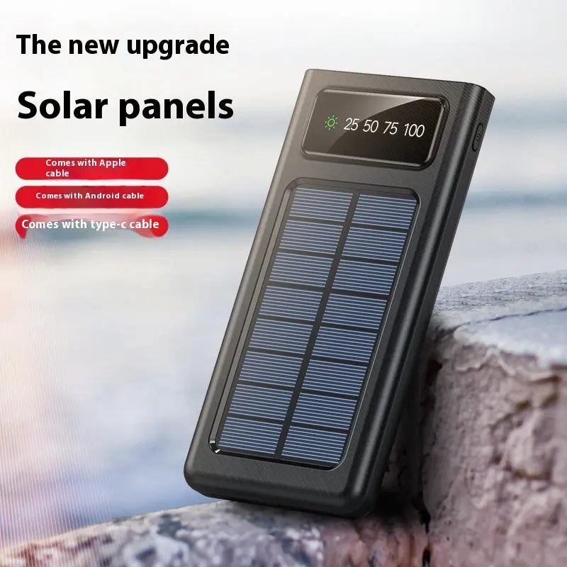 ☀️ Solar Power Bank – Creative Design Portable Charger | Eco-Friendly USB Charging | 148×71×19mm | Mysterious Black / Ivory White - megalifehack.com