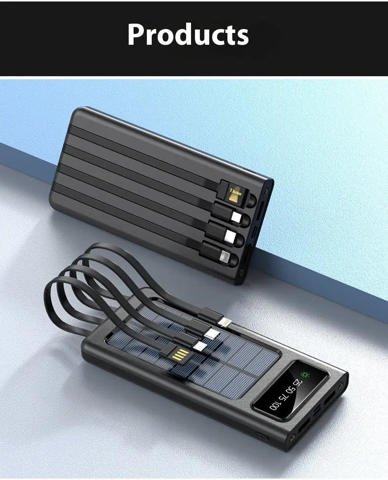 ☀️ Solar Power Bank – Creative Design Portable Charger | Eco-Friendly USB Charging | 148×71×19mm | Mysterious Black / Ivory White - megalifehack.com