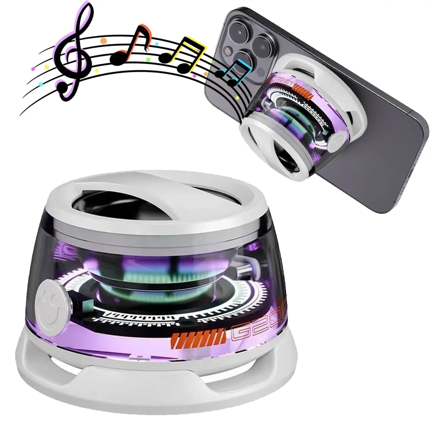 🔊 Mini Bluetooth Speaker with RGB Lights – Magnetic Portable Wireless Speaker | Waterproof, Wall-Mountable, 6-7H Playtime, 360° Sound | Built-in Mic, Card Slot, Alarm & More - megalifehack.com