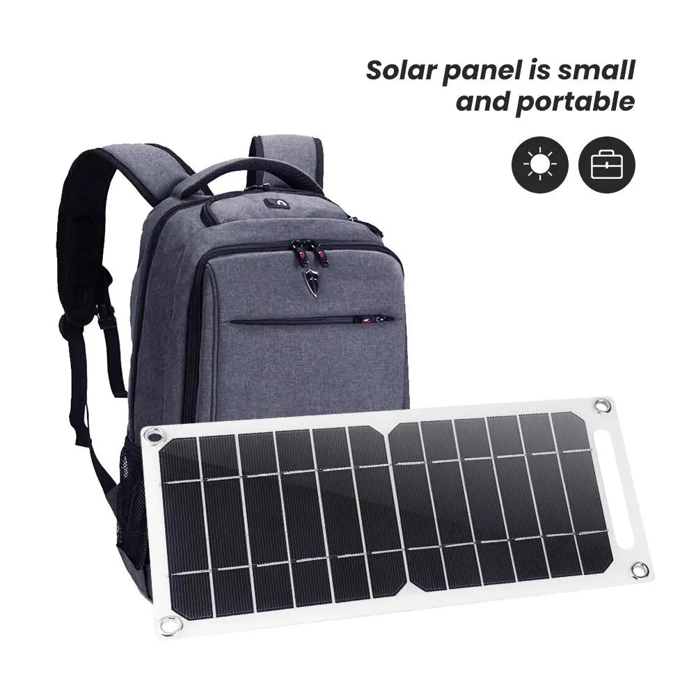 ☀️ 6W Backpack Solar Charger Panel – Portable Monocrystalline Solar Cell for Phones; USB Devices | 5V Output, Lightweight; Easy to Install - megalifehack.com