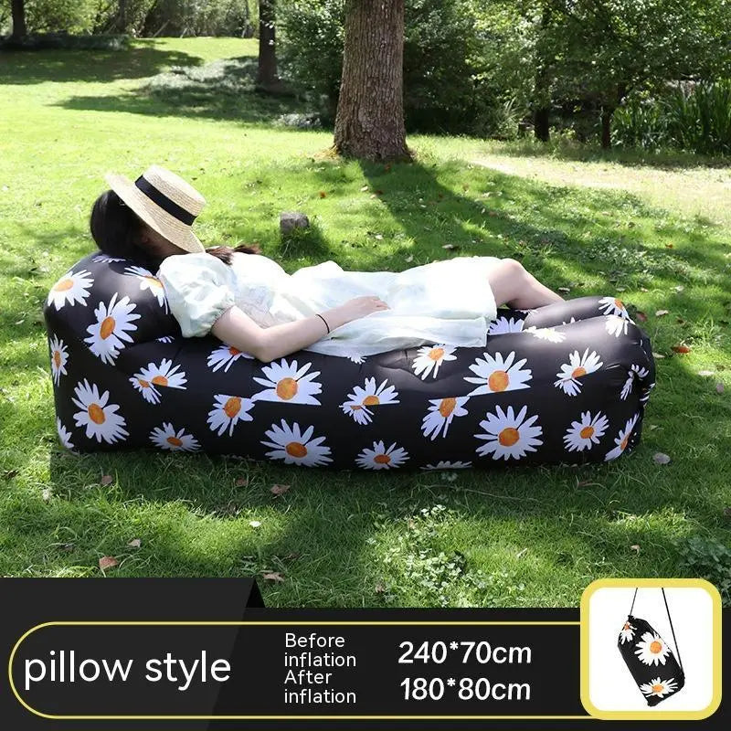 🌞 Inflatable Outdoor Sofa – Ultra-Light Air Lounger for Picnics, Festivals, Beach; Camping | 230x70cm | Up to 300kg Capacity - megalifehack.com