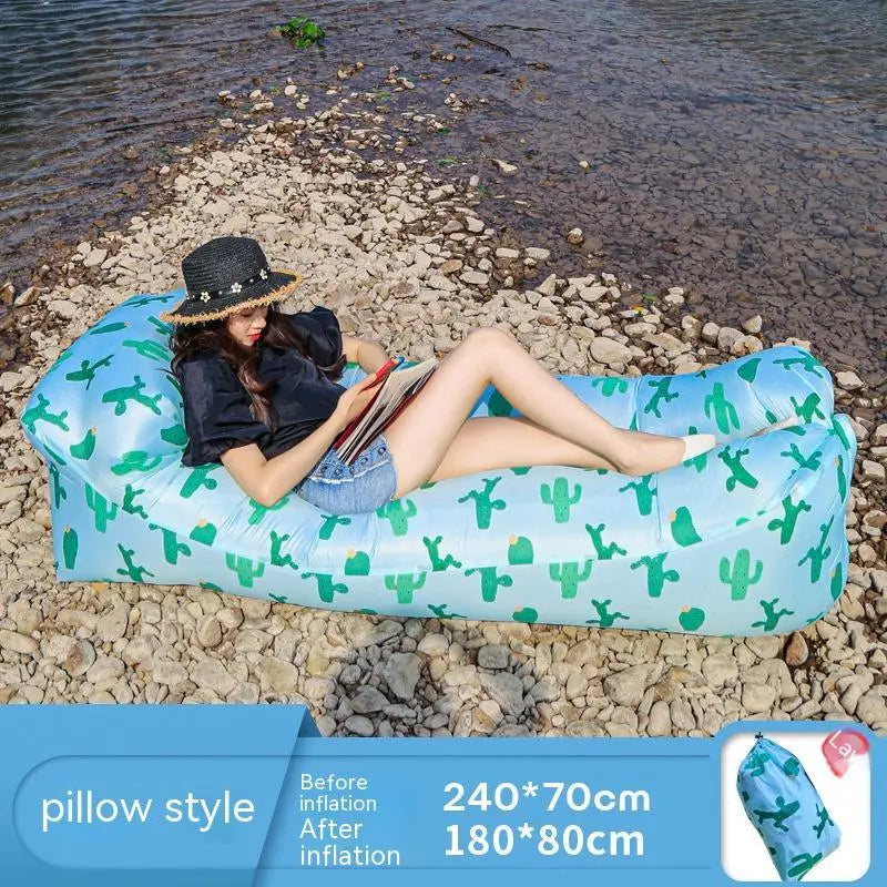 🌞 Inflatable Outdoor Sofa – Ultra-Light Air Lounger for Picnics, Festivals, Beach; Camping | 230x70cm | Up to 300kg Capacity - megalifehack.com