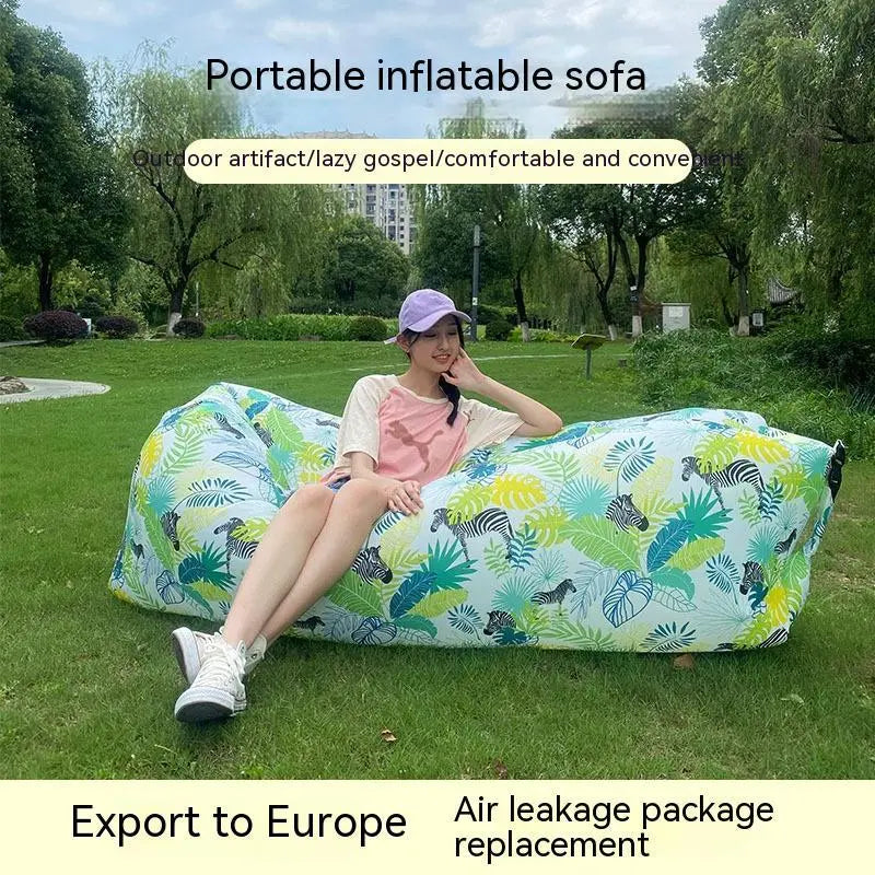 🌞 Inflatable Outdoor Sofa – Ultra-Light Air Lounger for Picnics, Festivals, Beach; Camping | 230x70cm | Up to 300kg Capacity - megalifehack.com