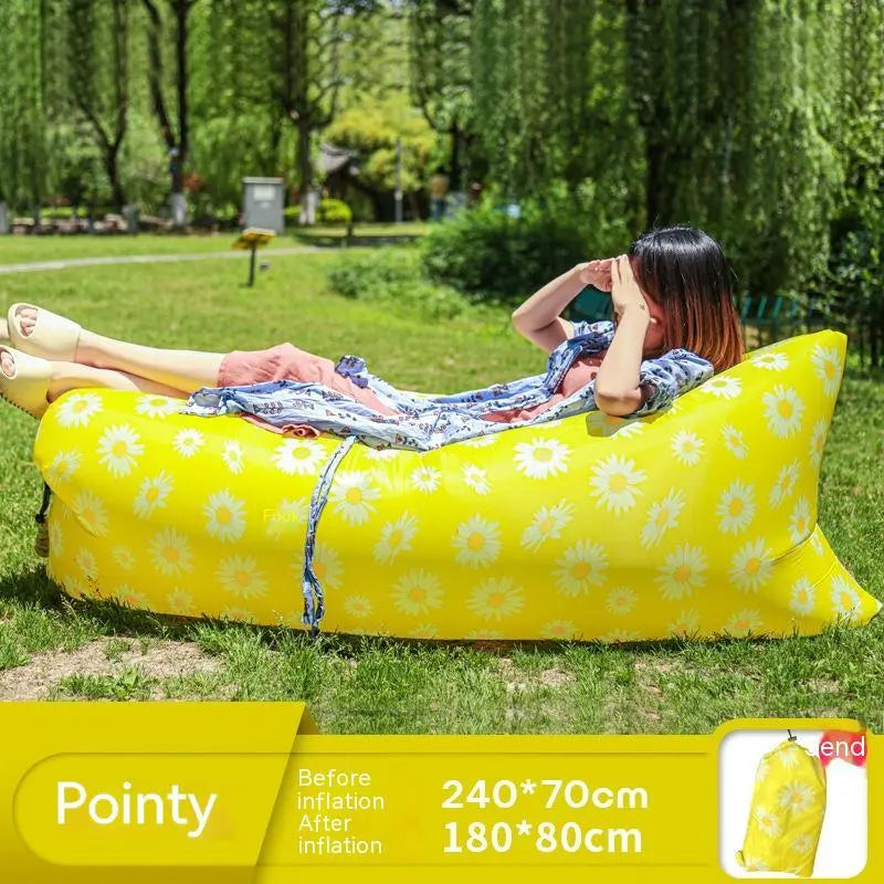 🌞 Inflatable Outdoor Sofa – Ultra-Light Air Lounger for Picnics, Festivals, Beach; Camping | 230x70cm | Up to 300kg Capacity - megalifehack.com