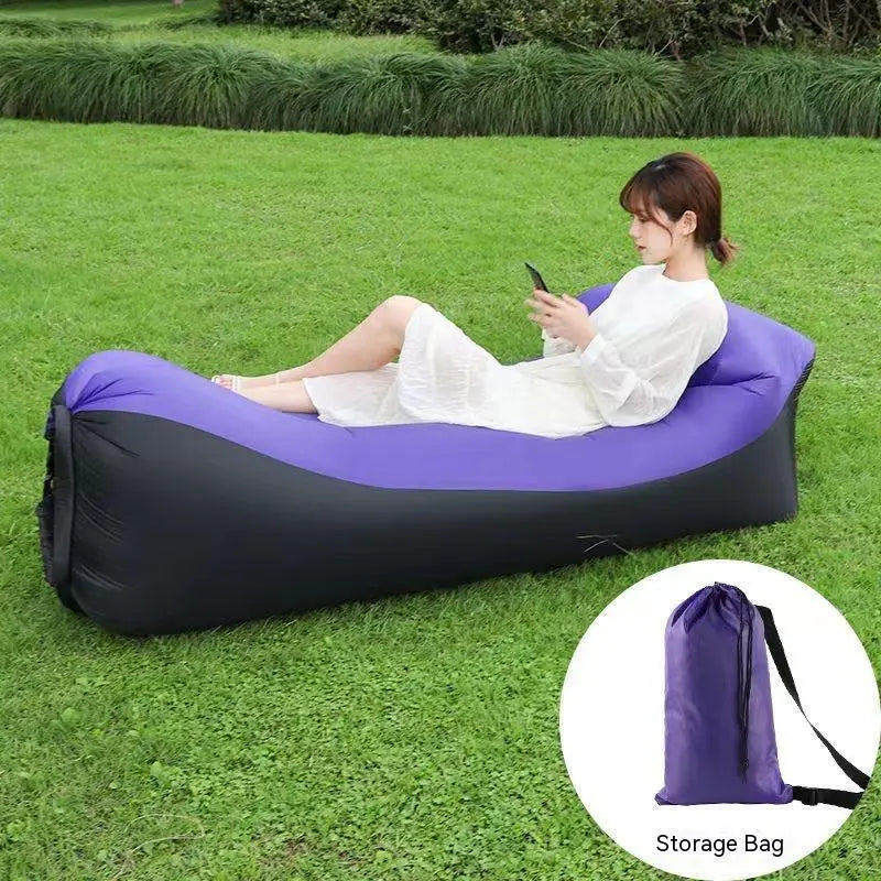 🌞 Inflatable Outdoor Sofa – Ultra-Light Air Lounger for Picnics, Festivals, Beach; Camping | 230x70cm | Up to 300kg Capacity - megalifehack.com