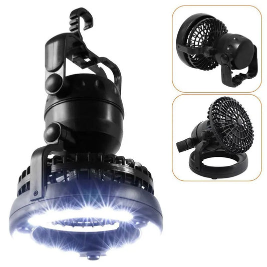 🌬️ LED Camping Fan with Light – 2-in-1 Portable Tent Fan &amp; Lantern | 18/30/10 LED Options | Battery Operated | Adjustable Angle & Hanging Hook | Outdoor Camping Essential - megalifehack.com