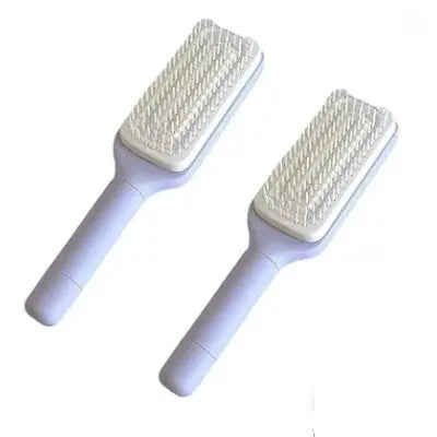 💆 Self-Cleaning Anti-Static Massage Comb – Rotating Handle for Easy Hair Removal | Scalp Massage & Dandruff Relief | Detangler Brush for All Hair Types | Ergonomic Design - megalifehack.com