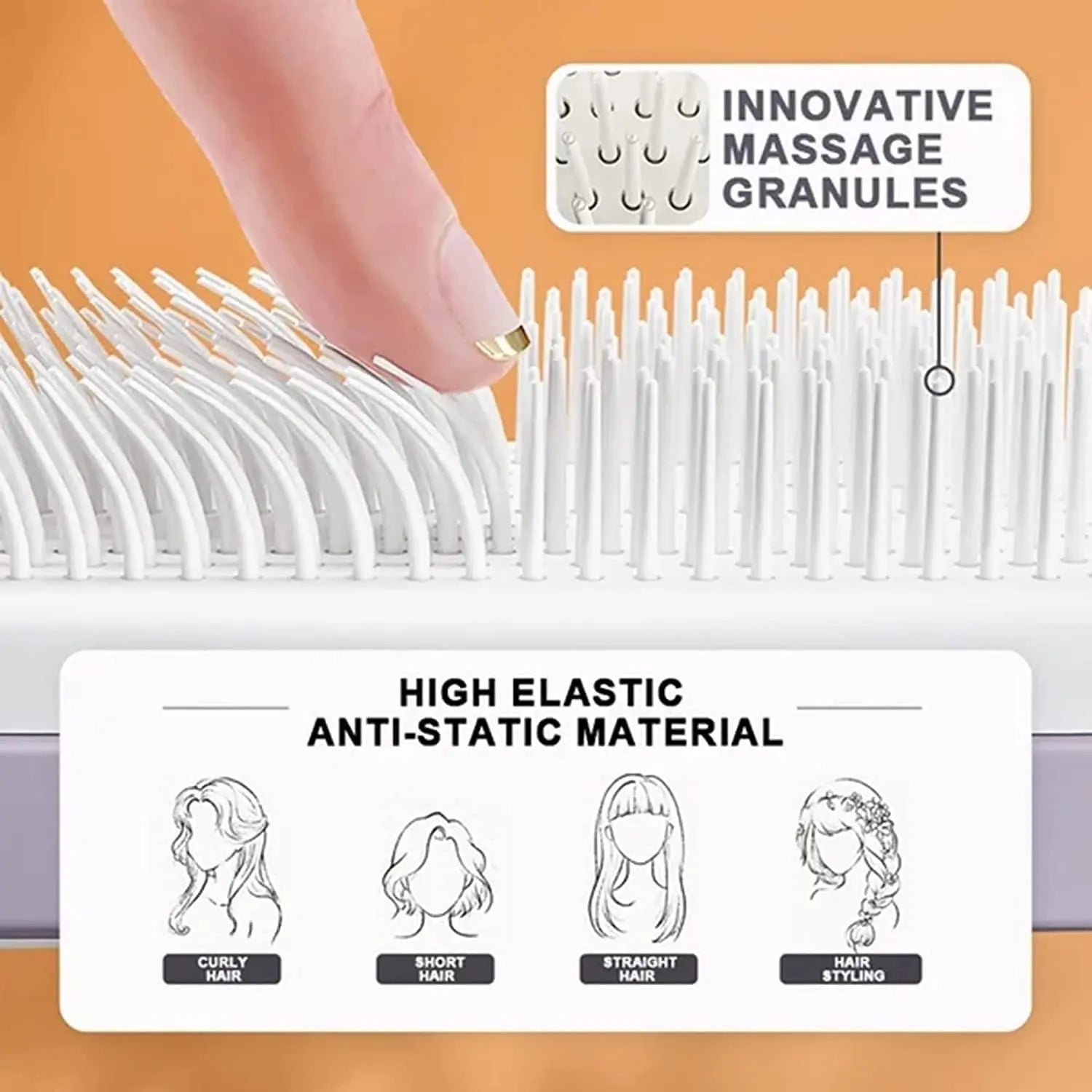 💆 Self-Cleaning Anti-Static Massage Comb – Rotating Handle for Easy Hair Removal | Scalp Massage & Dandruff Relief | Detangler Brush for All Hair Types | Ergonomic Design - megalifehack.com