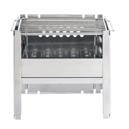 🔥 Outdoor Portable Firewood Stove – Stainless Steel BBQ Grill for 3–5 People | Foldable & Durable SUS201 Steel Construction - megalifehack.com